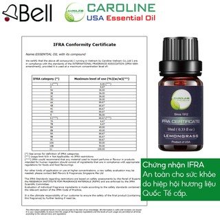 Tinh dầu thiên nhiên Caroline 10ml | Tự chọn mùi | Có kiểm nghiệm COA | Nhập khẩu Mỹ