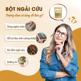 Bột ngải cứu 500g, nguyên chất, ngâm chân, xông giải cảm - Lãn Ông