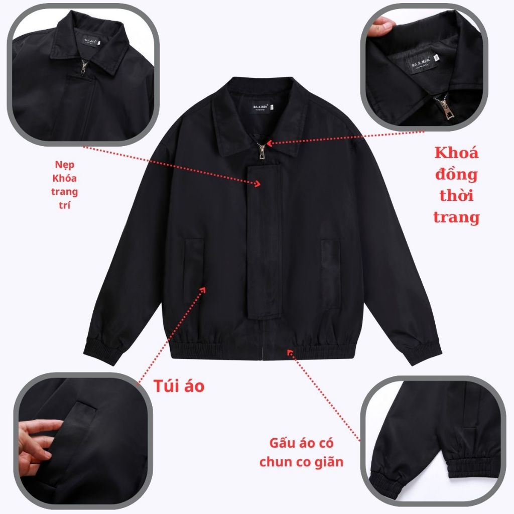 Áo khoác vải kaki Miro From Crop unisex 2 lớp cho nam nữ từ 50-85 kg - Có Túi, Menswear