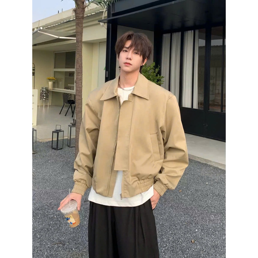 Áo khoác vải kaki Miro From Crop unisex 2 lớp cho nam nữ từ 50-85 kg - Có Túi, Menswear