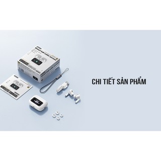Tai nghe Bluetooth TWS Remax Cozypods W30N V5.4, chống ồn ANC và ENC, pin 5H, Màn hình LCD điều khiển (Trắng)