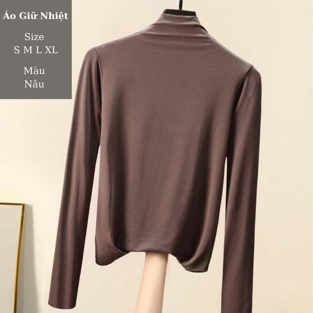 Áo chất liệu cotton dáng ôm giữ nhiệt cao cổ giữ nhiệt A6