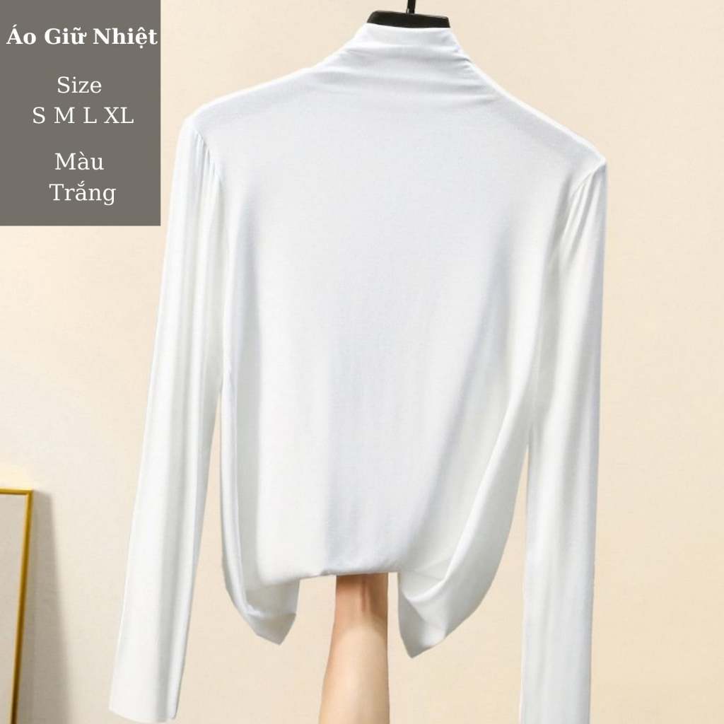 Áo chất liệu cotton dáng ôm giữ nhiệt cao cổ giữ nhiệt A6
