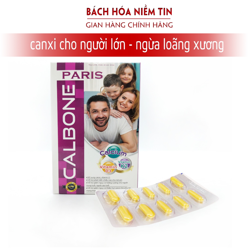 Viên uống bổ sung canxi CALBONE - PARIS - Giúp phát triển chiều cao cho ...