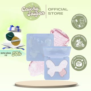 [BIYA] Phấn bắt sáng/Highlight 2 ô màu BIYA Bướm Nơ Xanh Lấp Lánh, BLINK BUTTERFLY