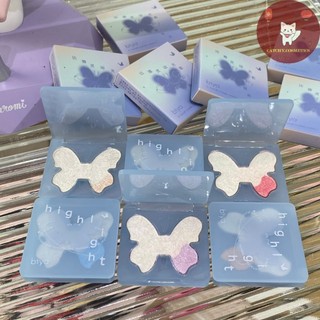 [BIYA] Phấn bắt sáng/Highlight 2 ô màu BIYA Bướm Nơ Xanh Lấp Lánh, BLINK BUTTERFLY