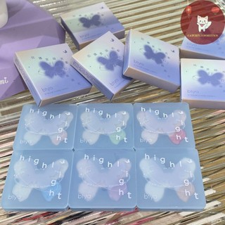 [BIYA] Phấn bắt sáng/Highlight 2 ô màu BIYA Bướm Nơ Xanh Lấp Lánh, BLINK BUTTERFLY