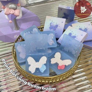 [BIYA] Phấn bắt sáng/Highlight 2 ô màu BIYA Bướm Nơ Xanh Lấp Lánh, BLINK BUTTERFLY