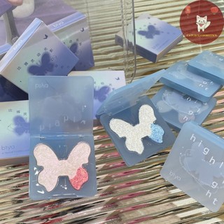 [BIYA] Phấn bắt sáng/Highlight 2 ô màu BIYA Bướm Nơ Xanh Lấp Lánh, BLINK BUTTERFLY