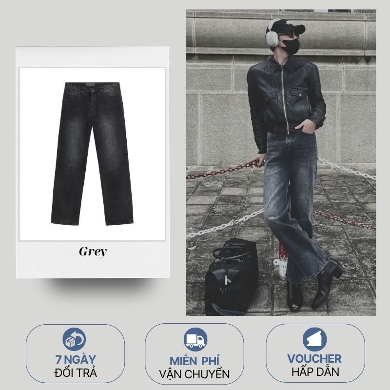 [Sale Lẻ Size + Voucher 50K] Quần Jeans Nam ống đứng/suông WSS vải dày cao cấp | Straight Fit Jeans | BigBuy360 - bigbuy360.vn