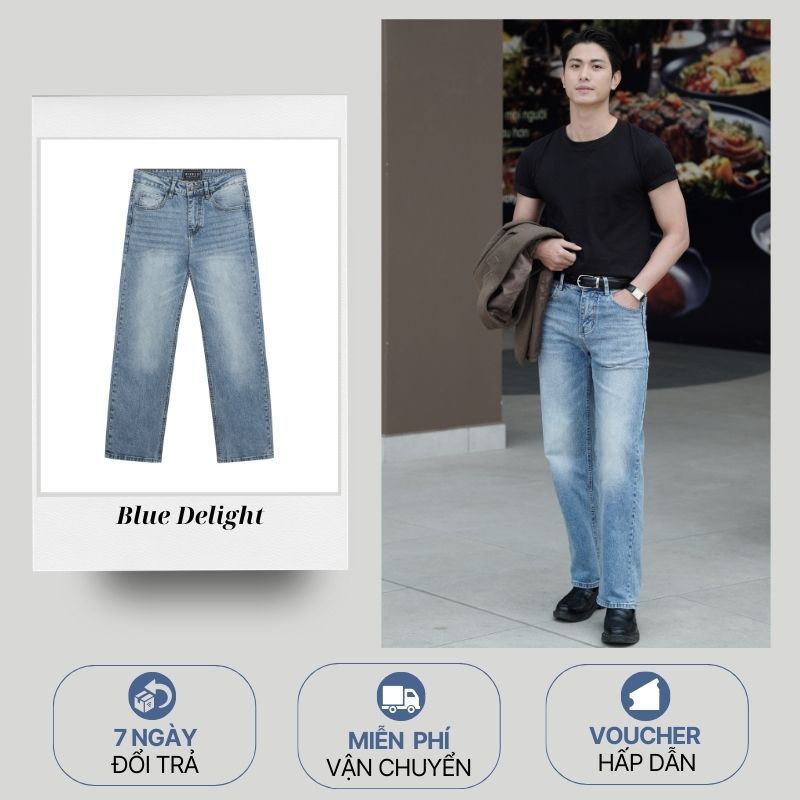 [Sale Lẻ Size + Voucher 50K] Quần Jeans Nam ống đứng/suông WSS vải dày cao cấp | Straight Fit Jeans | BigBuy360 - bigbuy360.vn
