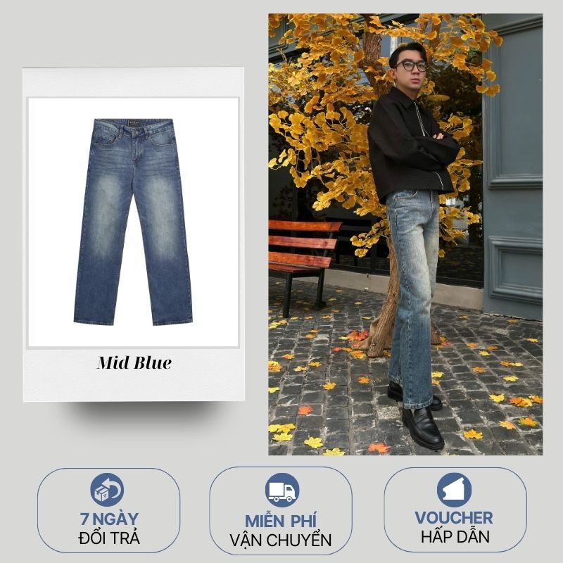 [Sale Lẻ Size + Voucher 50K] Quần Jeans Nam ống đứng/suông WSS vải dày cao cấp | Straight Fit Jeans | BigBuy360 - bigbuy360.vn