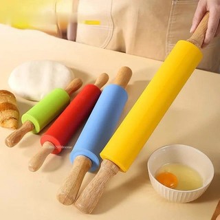 Cán Lăn /Cây Lăn Bột Bằng Silicon Có Trục Xoay 30cm-38cm