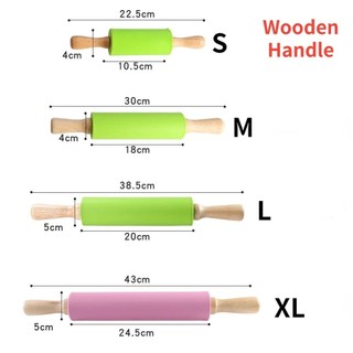 Cán Lăn /Cây Lăn Bột Bằng Silicon Có Trục Xoay 30cm-38cm