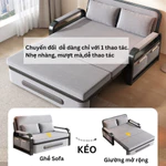 Sofa Giường Thông Minh Gấp Gọn Thành Ghế Đa Năng Có Hộc Để Đồ Kèm Nệm Và 2 Gối, Giường Sofa Hiện Đại Gấp Gọn Thành Ghế — ảnh 2