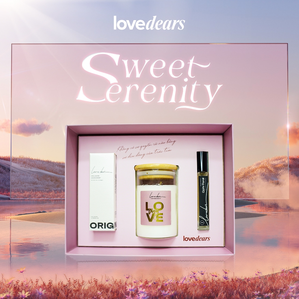 Ảnh SWEET SERENITY _Hộp Quà Tặng Nến Thơm Lovedear - Quà Tặng ,  Nến Thơm Tinh Dầu Kèm Nước Hoa, Thiệp Và Phụ Kiện Trang Trí 2