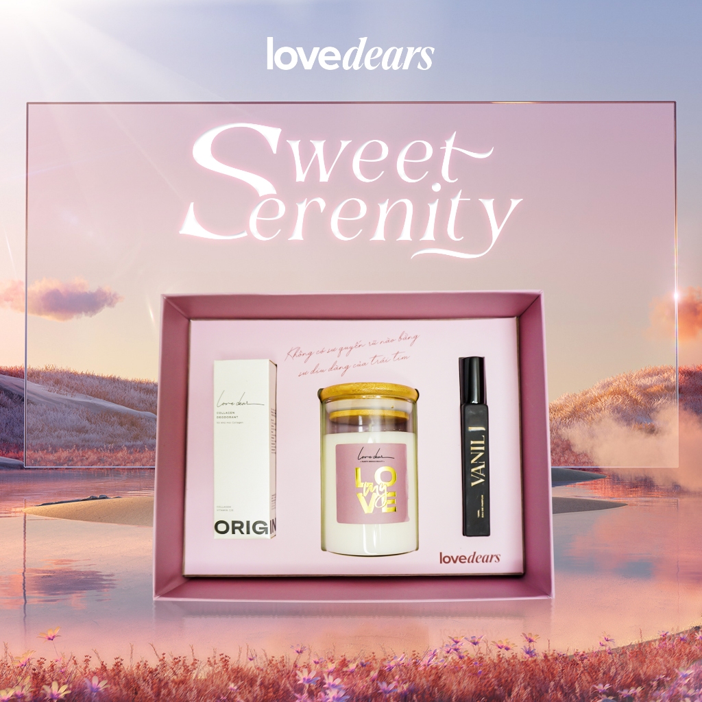 Ảnh SWEET SERENITY _Hộp Quà Tặng Nến Thơm Lovedear - Quà Tặng ,  Nến Thơm Tinh Dầu Kèm Nước Hoa, Thiệp Và Phụ Kiện Trang Trí 3