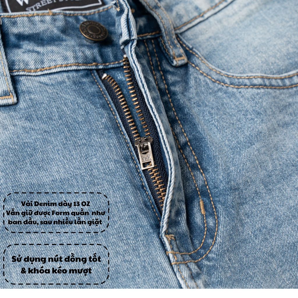 [Sale Lẻ Size + Voucher 50K] Quần Jeans Nam ống đứng/suông WSS vải dày cao cấp | Straight Fit Jeans | BigBuy360 - bigbuy360.vn