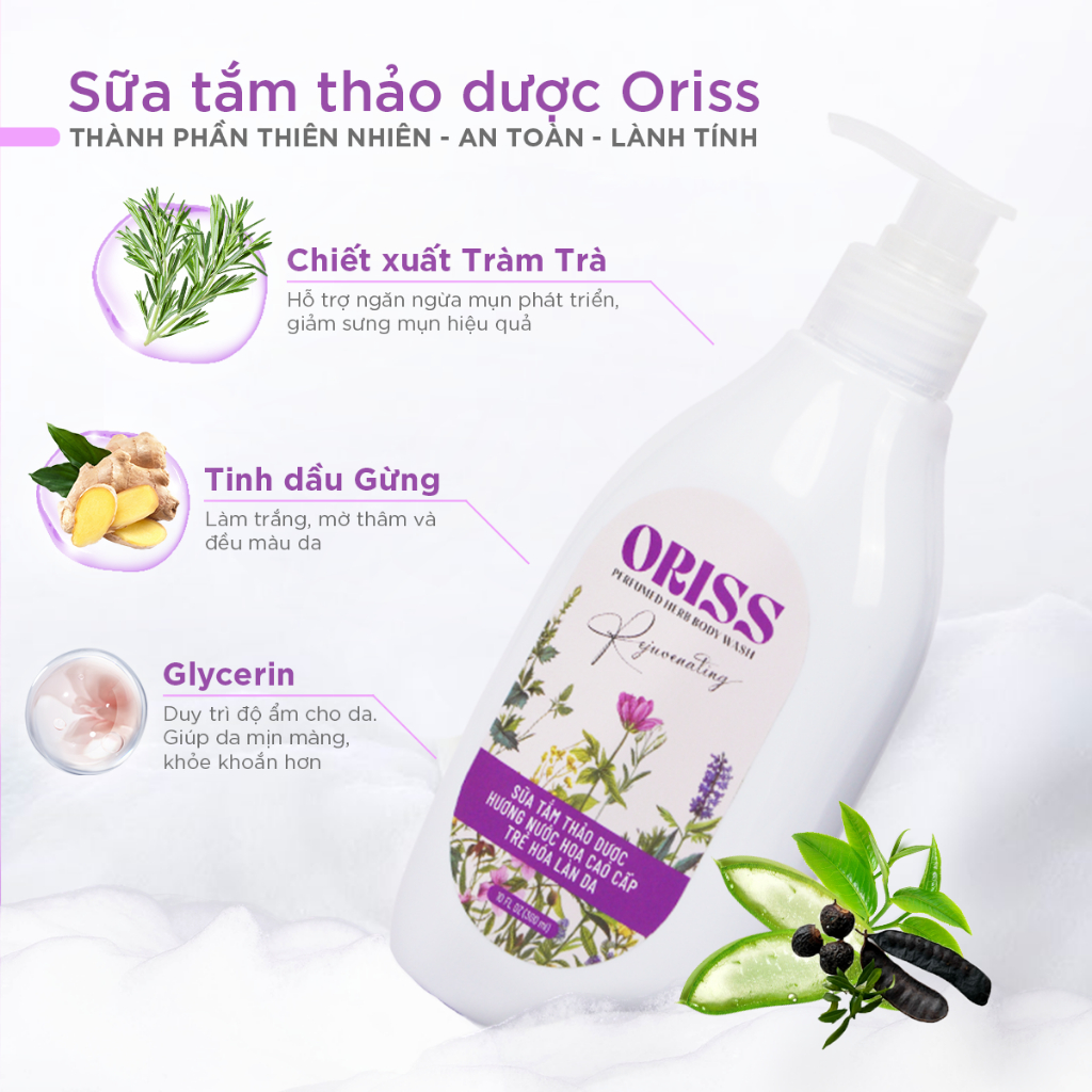Ảnh Sữa tắm thảo dược Oriss hương nước hoa chăm sóc da mịn màng dưỡng ẩm da 300ml 3