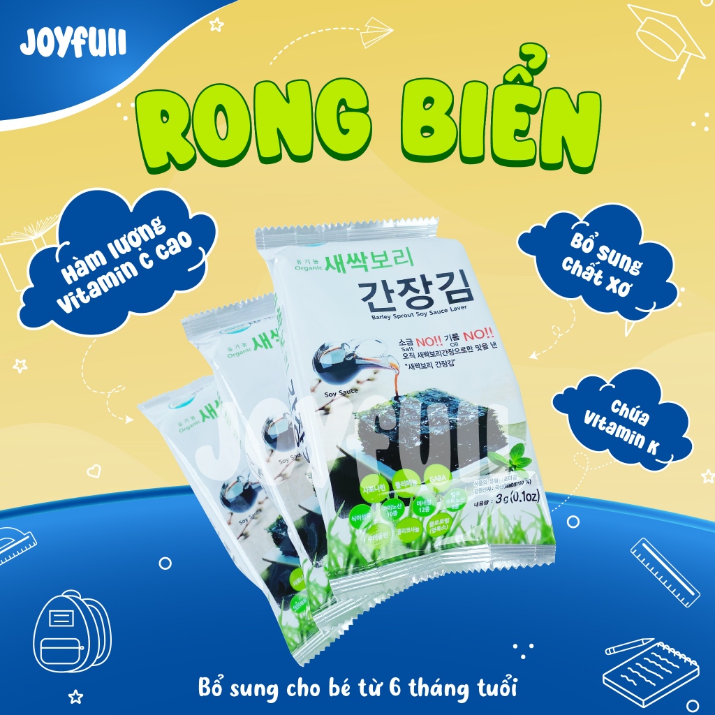 Lá Rong Biển Ướp Nước Tương Và Mầm Lúa Mạch Hữu Cơ | Shopee Việt Nam