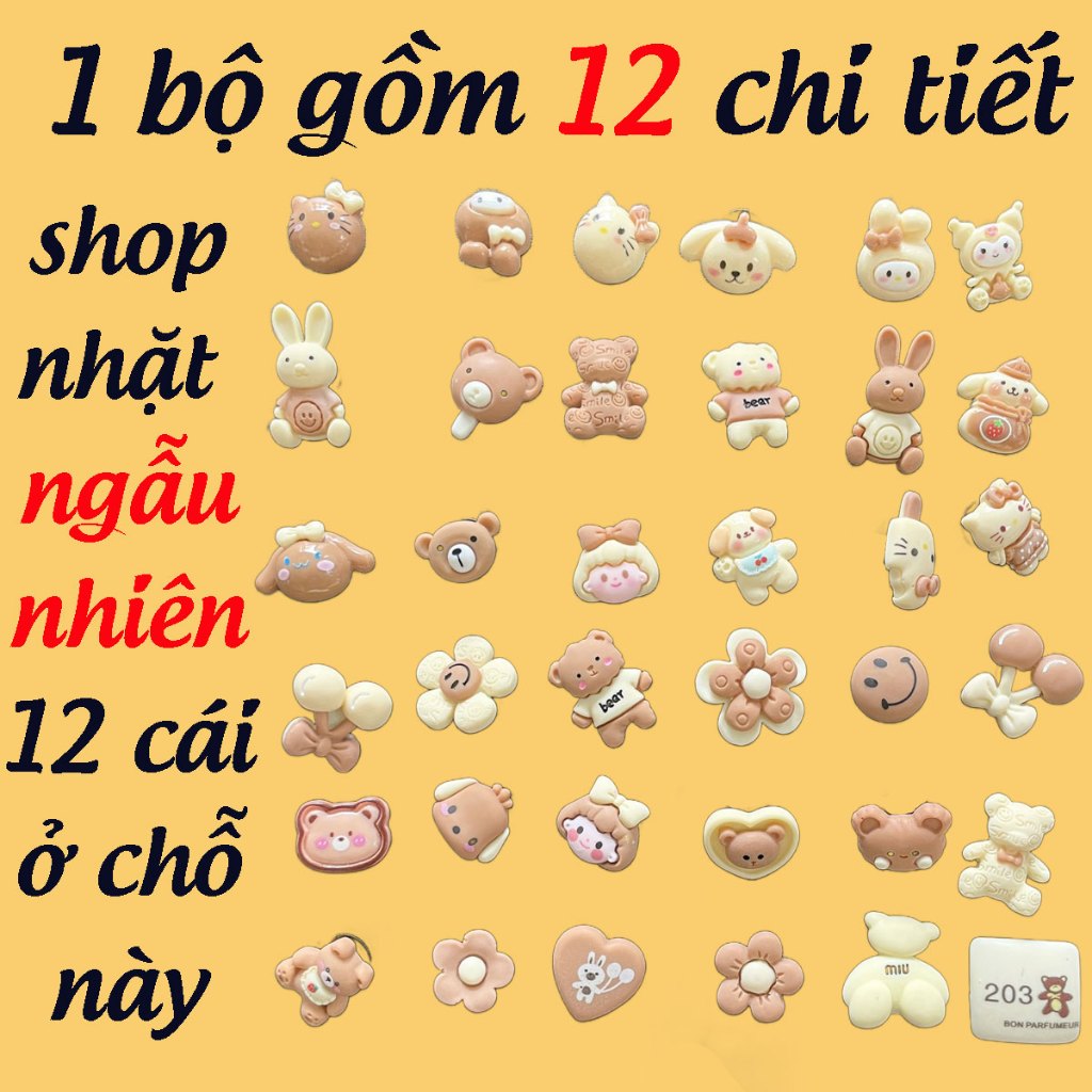 Bộ Charm sticker phụ kiện thời trang gắn dép sục cross đế cao nữ, charm ...