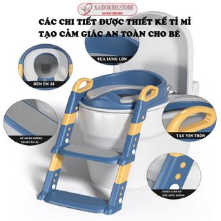 {KAIDIKIDS} Thang Bô Vệ Sinh Kèm Bệ Lót Thu Nhỏ Bồn Cầu Có Tay Vịn Gấp Gọn An Toàn Cho Bé Yêu.