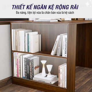 Bộ Bàn Ghế Học Tập, Bàn Làm Việc Kết Hợp Kệ Sách FD04 FIVO, Gỗ Chống Ẩm Cao Cấp, Lắp Ráp Đơn Giản, Thiết Kế 3 Trong 1.
