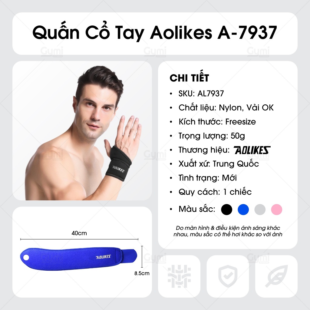 Băng quấn cổ tay Aolikes A-7937 - Hỗ trợ bảo vệ khớp cổ tay - AL7937