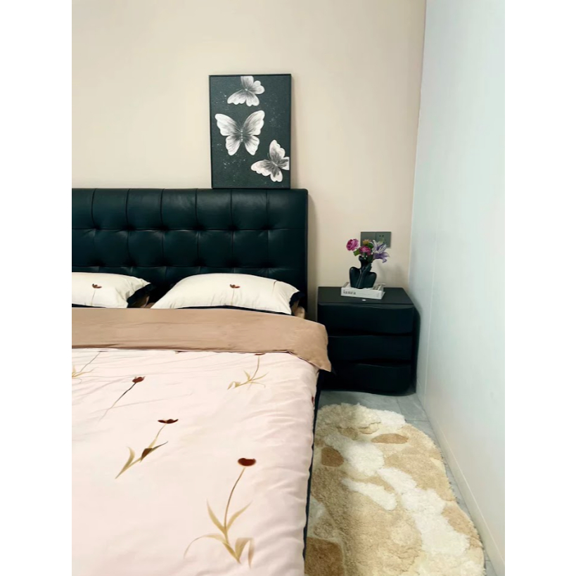 Thảm Trải Sàn Lông Len Dệt Thủ Công Decor Chân Giường Họa Tiết Nâu Be Mộc Mạc Sang Trọng