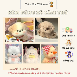 ( Tặng Mắt Mũi ) Kẽm Bông Xù Làm Thú Bông, Hoa Thú Quà Tặng Handmade Trang Trí DIY YiYihome