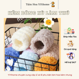 ( Tặng Mắt Mũi ) Kẽm Bông Xù Làm Thú Bông, Hoa Thú Quà Tặng Handmade Trang Trí DIY YiYihome