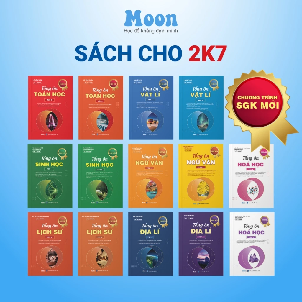 Sách 12 chương trình mới: Tổng ôn toán 12 , lí, hoá, sinh, văn, anh, sử địa ôn thi thpt quốc gia 2025, đánh giá năng lực