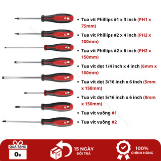 Tua vít Milwaukee 48-22-2718 bộ 8 cây tô vít đủ kích thước, tiện lợi đầy đủ trong một bộ