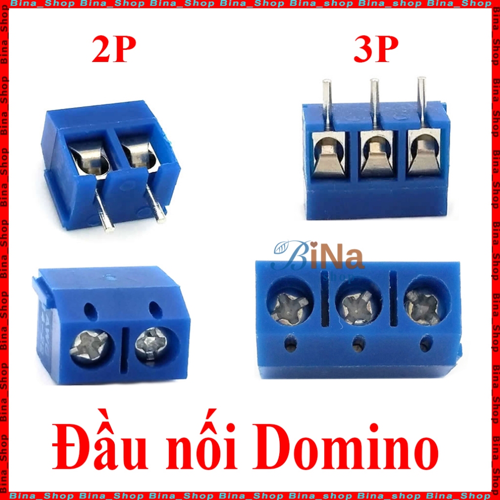 (2 cái) Đầu nối Domino hàn mạch Header 2P/3P chân thẳng xanh lá / xanh ...