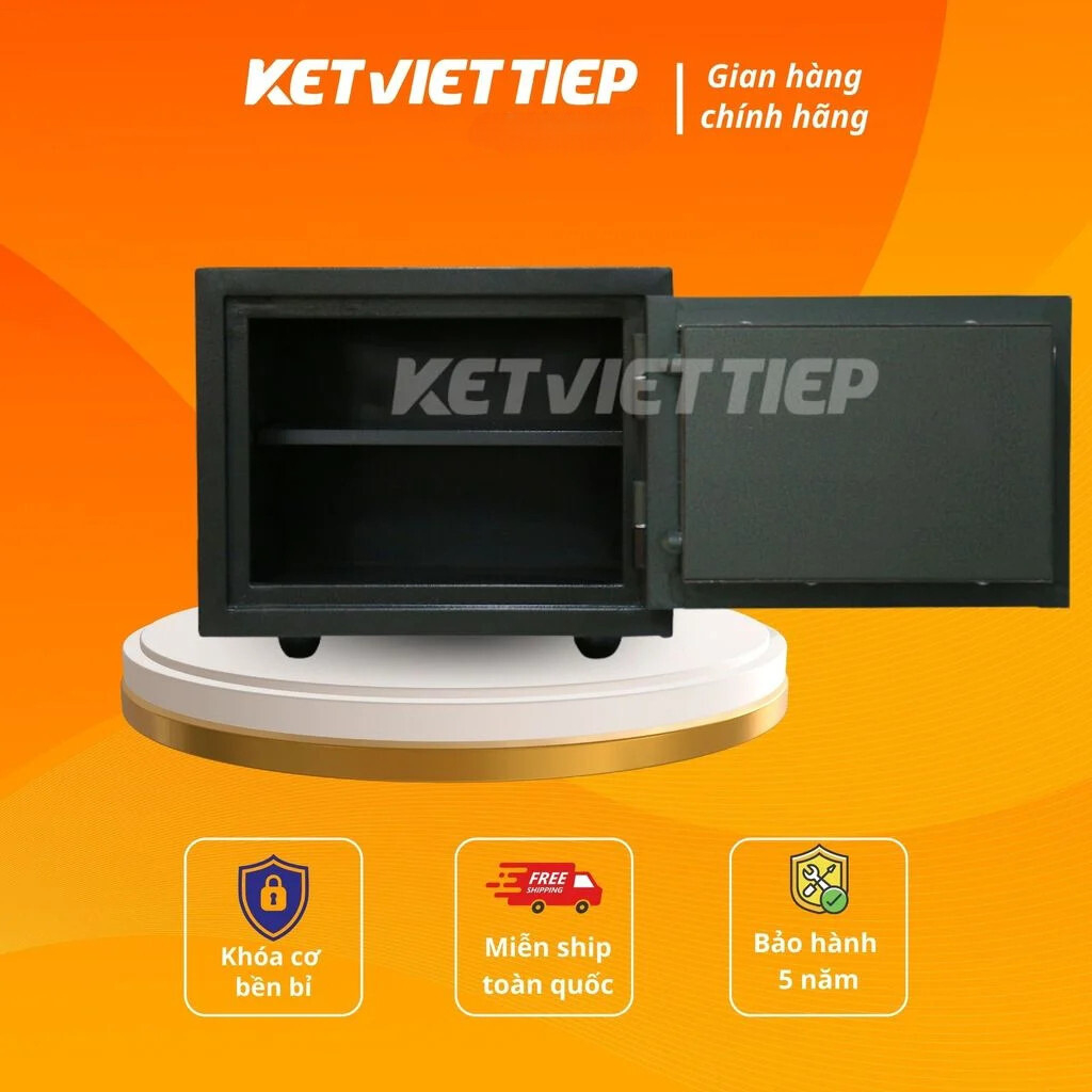 [HÀNG CHÍNH HÃNG] Két Việt Tiệp KVT33N BLN Chống Cháy, Chống Đục KHÓA CƠ Chuẩn Phong Thủy