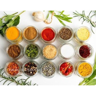 Set 10 loại bột gia vị nấu ăn (gia vị nhà bếp, tẩm ướp, tạo hương vị, hương thom cho món ăn)