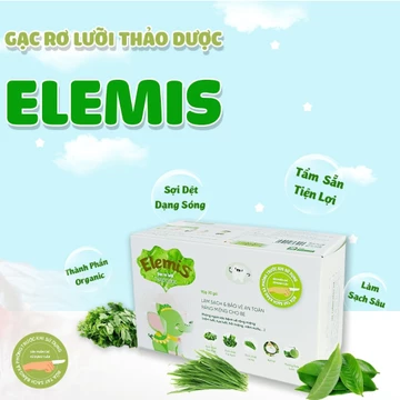 Gạc rơ lưỡi thảo dược Elemis, làm sạch và bảo vệ khoang miệng, khỏi lo nấm lưỡi tưa lưỡi cho bé - 30 gói/hộp