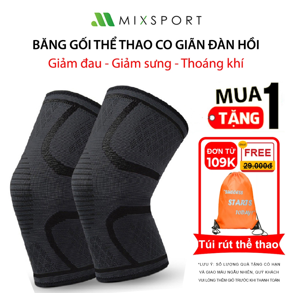 Ảnh Bó Gối Thể Thao MixSport Bảo Vệ Đầu Gối Dùng Trong Bóng Đá, Bóng Chuyền, Chạy Bộ DBG01 1