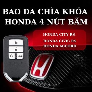 Bọc chìa khóa City Rs,Baoda chìa khóa Civic ,ốp chìa khóa honda Accord,Bọc chìa khóa Honda City RS 4 NÚT BẤM (H4 Móc D)