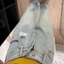 Quần jeans ống xuông đính đá ngọc viền túi, quần bò ống rộng nữ đính đá dễ phối đồ mặc đi học đi làm (HC3)