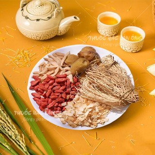 Trà sâm mát gan, set trà sâm thanh nhiệt 6 vi gồm: táo mật, kỳ tử, tây dương sâm, quả sung,... - Lãn Ông