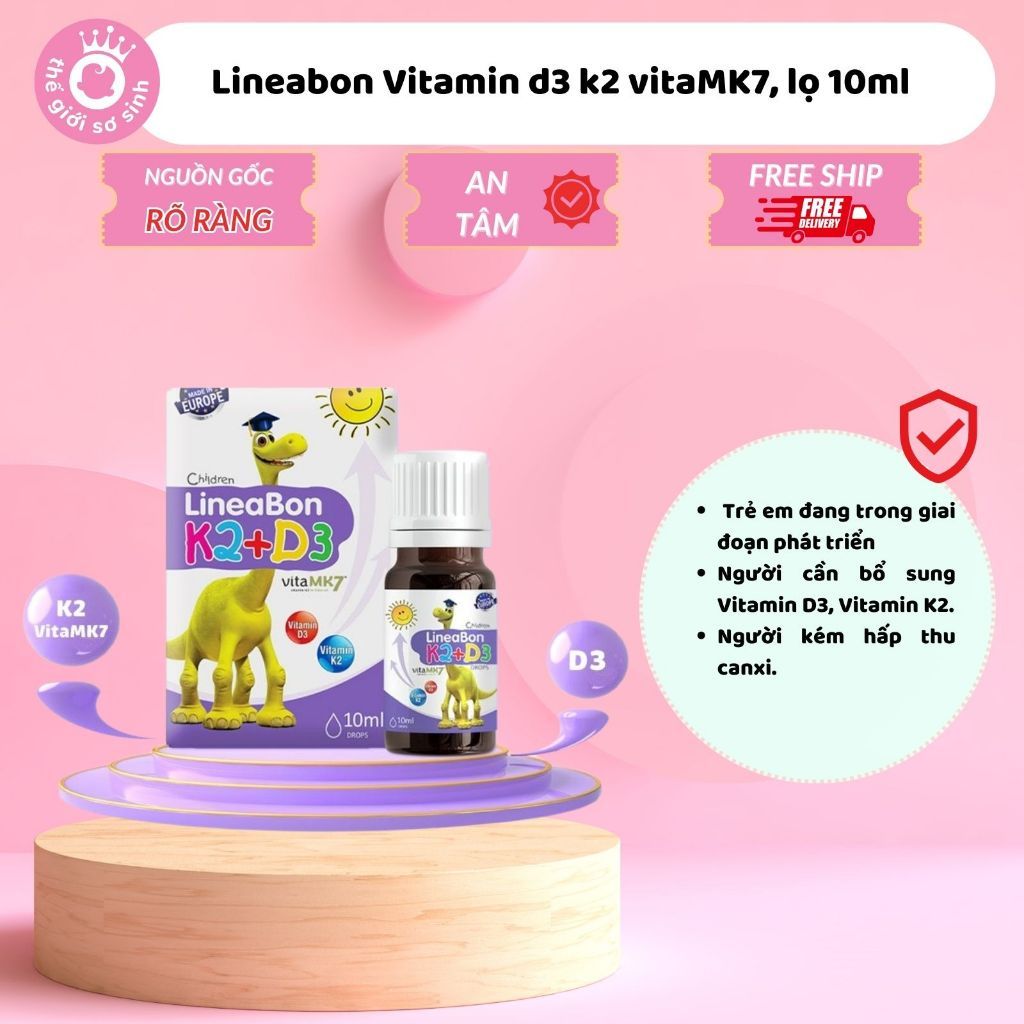 [✨285K XANH XỊT] Bộ Canxi Bestical & D3K2 LineaBon Bổ Sung Vitamin D3 K2 MK7, nHấp Thu Canxi Cho Bé Linebon Line abon