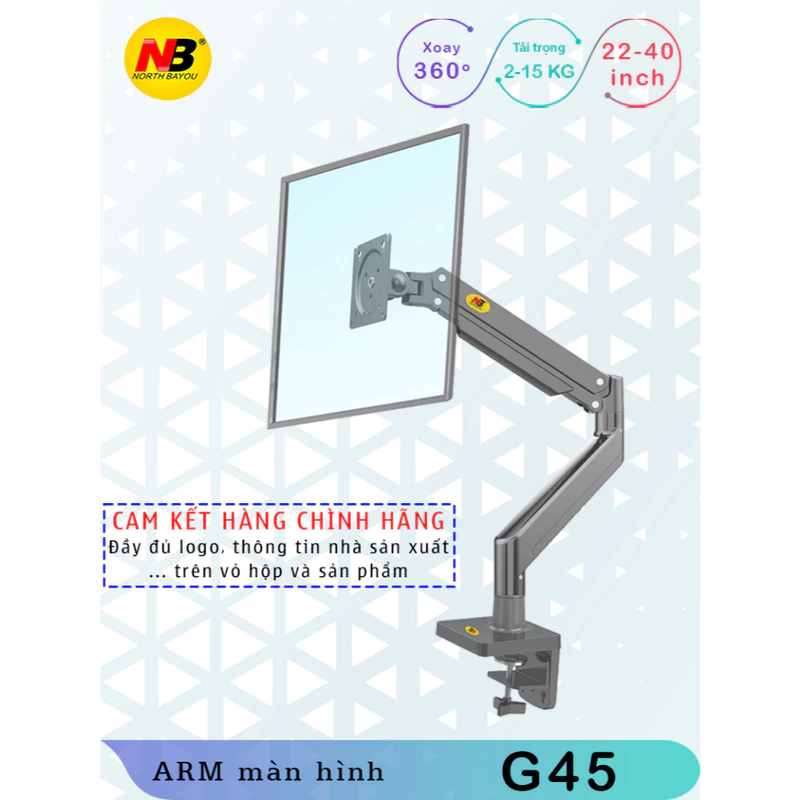 G45 F80 Giá Treo Màn hình máy tính/ Tay treo màn hình/ Xoay 360 độ [Màn Hình 22″ – 40″] – Bản nâng cấp của F80