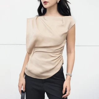Áo Lụa Nhún Eo Maybi Sang Trọng - Nữ Tính, Áo Kiểu Ôm Thời Trang Công Sở