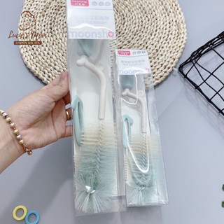 Bộ Cọ Rửa Bình Sữa Moonship Cao Cấp 2 Chi Tiết Và 6 Chi Tiết Xoay 360 Độ