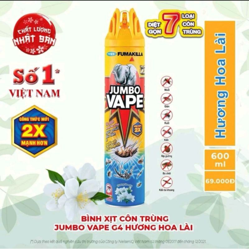 Xịt Muỗi & Côn Trùng JUMBO 600ml