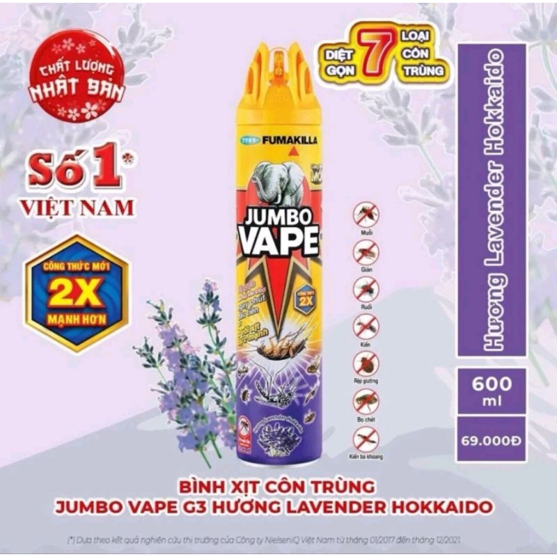 Xịt Muỗi & Côn Trùng JUMBO 600ml