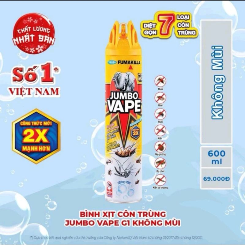 Xịt Muỗi & Côn Trùng JUMBO 600ml