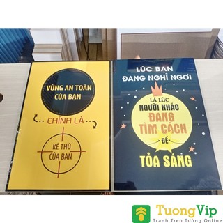 Tranh Slogan Tạo Động Lực - Phòng Chăm Sóc Khách Hàng - Tranh Treo Văn Phòng Laminate Tráng Gương