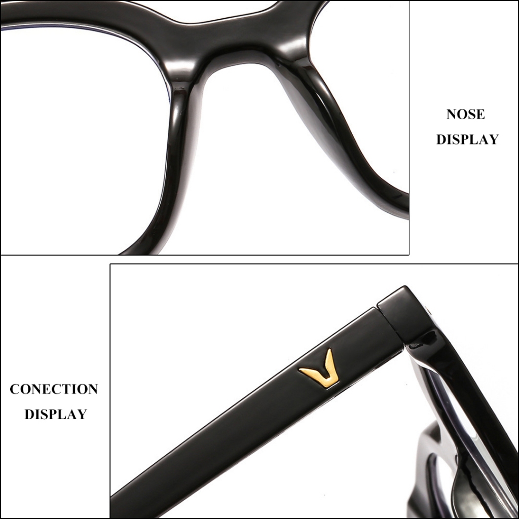 Ảnh Gọng kính cận thời trang nam nữ ANDU dáng vuông chữ V chống tia UV chất liệu nhựa TR cao cấp - 614 4